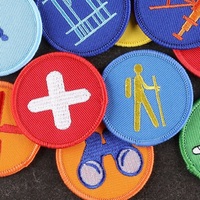 Patch rond de 5cm de diamètre, vente en gros. Patchs de broderie personnalisés avec Logo de Club de sport, presse à chaud