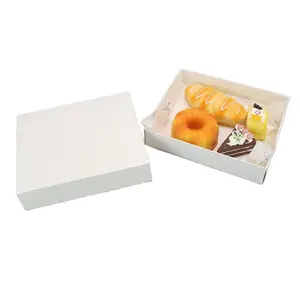 Boîte à gâteau en papier cartonné blanc à tiroir de boulanger personnalisé en gros emballage de gâteau de faveur de mariage pour dessert