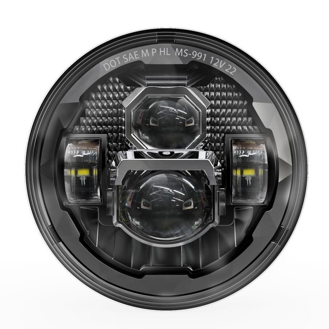 12V Round Led Headlight Assembly Kit DOT SAE Headlamp Offroad Lighting Universal 7" Led Headlight