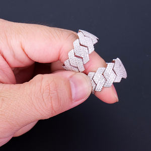 Anillo Cubano de Alta Calidad para Hombre, Estilo Hip Hop, Personalizado, 3 Filas, Plata de Ley 925, con Incrustaciones de Diamantes Moissanite VVS - Product Image 1