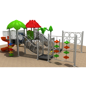 Parque Infantil de Plástico para Exteriores con Redes, Puentes, Columpios de Neumáticos, Escaleras y <span class=keywords><strong>Discos</strong></span> Giratorios para la Aventura de los Niños - Product Image 5