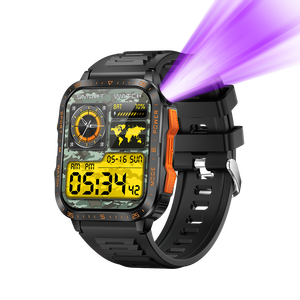 Orologio KT79 Design a schermo grande da 1.96 pollici con torcia vocale assistente antipolvere <span class=keywords><strong>e</strong></span> Smart Watch impermeabile per sport all'aria aperta - Product Image 1