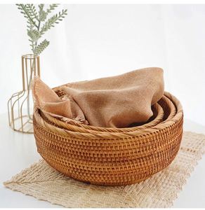 Vietnam Round Straw <b>Wicker</b> <b>Basket</b> 3 Pack Rectangular Rattan <b>Storage</b> <b>Baskets</b> - Product Image 2