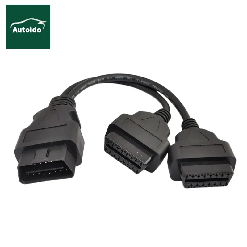 Cable divisor de extensión Y adaptador J1962 de 16 pines macho a hembra Dual, 30cm/12 OBD2 OBD II