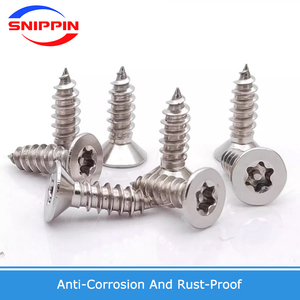 Tornillo de madera <span class=keywords><strong>autorroscante</strong></span> de seguridad a prueba de manipulaciones con cabeza plana avellanada Torx de seis lóbulos de acero inoxidable M2.9, 304, A2, - Product Image 4