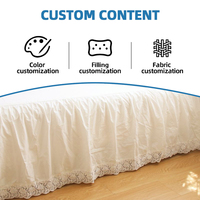 Jupe de lit SUREWALHOME, facile à installer, extra longue, avec volant élastique anti-poussière, housse de lit blanche unie, soyeuse, lavable en machine