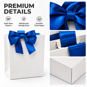 Elegant Bridal Style Custom Logo Luxury Coated Paper Gift Bag with Ribbon Handle for Event Coordinators - Product Image 4