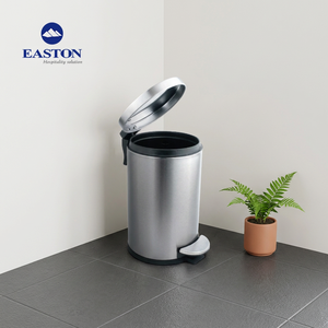 <span class=keywords><strong>Poubelle</strong></span> à pédale EASTON 5L en acier inoxydable à fermeture douce, résistante aux traces de doigts, finition brossée, pour salle de bain d'hôtel - Product Image 1