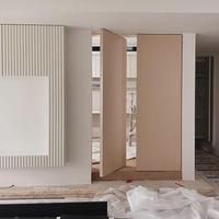Modern Design Solid Wood Pivot Door Waterproof Interior Partition for Office & Living Room Customizable Finished 1 Year Warranty