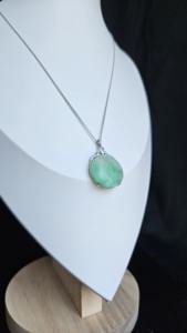 สร้อยคอหยกเงินแท้ 925 คุณภาพเยี่ยม ปรับความยาวได้ สวมใส่ง่าย ปรับแต่งความยาวได้ หยกเจไดต์ พร้อมใบรับรอง NGTC - Product Image 3