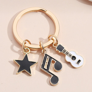 <strong>Funny</strong> Musical Keychain Instrument Violin Guitar Score Piano <strong>Headphones</strong> Music Metal Key Chains Singer Musician Cute Keyring Gifts - Product Image 5