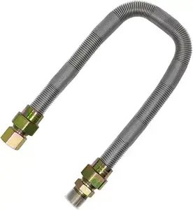 Stainless Steel Corrugated Pipe Whistle Free Gas Flex Connectors Line for Stove/ Dryer