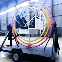 Gyroscope humain électrique 3 places pour parcs d'attractions et fêtes foraines, structure en acier durable, manège spatial 3D palpitant