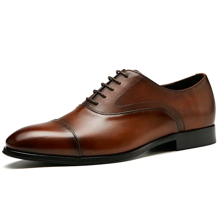 새로운 스타일 럭셔리 브랜드 남성용 최고급 정품 가죽 쿠션 단독 Oxfords 남성 공식적인 드레스 남자 신발
