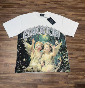เสื้อยืดผู้ชายคุณภาพสูง ผ้าคอตตอน 100% หนานุ่ม สไตล์อเมริกันเทรนดี้ ทรงหลวม สบายๆ ฮิปฮอป วินเทจ มีสินค้าพร้อมส่ง - Product Image 3