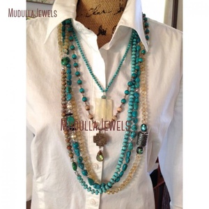 NM20616 <strong>Boho</strong> Hand Knotted Turquoise Nugget <strong>Necklace</strong> Layering Stone <strong>NECKLACE</strong> Lapis Beads <strong>Necklace</strong> - Product Image 3