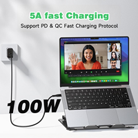 Câble de charge rapide USB C vers USB C WISTAR, chargeur PD 100W Type C, cordon PVC 5A, câble de charge rapide