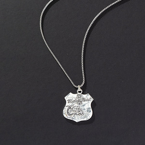 Collier pendentif Route 66 en alliage de zinc, forme bouclier, style hip-hop punk unisexe, chaîne de pull, cadeau - Product Image 4