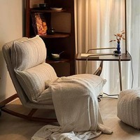 Fauteuil inclinable à bascule moderne en tissu, réglable, avec chaise longue, pour salon, mobilier de loisirs et de confort