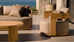 <span class=keywords><strong>BRONTE</strong></span> Mobilier d'extérieur moderne en bois, chaise longue de jardin imperméable, canapé de patio en teck pour hôtel, ensemble de canapés de jardin de luxe - Product Image 5