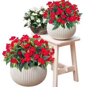 Planta Bonsái Artificial <span class=keywords><strong>de</strong></span> <span class=keywords><strong>Impatiens</strong></span> <span class=keywords><strong>de</strong></span> 7 Ramas, <span class=keywords><strong>de</strong></span> Alta Simulación y Aspecto Original, Flores <span class=keywords><strong>de</strong></span> Seda Hechas a Mano, Pequeñas Flores Dispersas Artificiales - Product Image 1