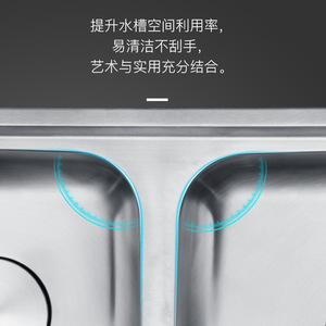 304 Stainless Steel <b>Kitchen</b> <b>Sink</b> Undermount Double Basin 1.0mm Thick Polished Surface Easy To Clean - Product Image 4