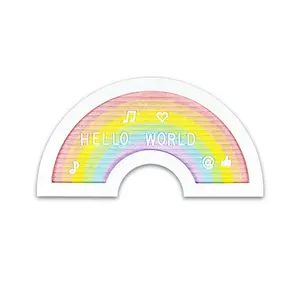 H-099 New style Diy Rainbow felt changeable letter board, shape can be customized