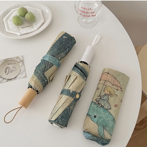 Paraguas Personalizado con Impresión Digital, Protección UV, MOQ Bajo, OEM/ODM, Diseño de Chica <span class=keywords><strong>Ballena</strong></span>, Paraguas Automático de Superficie Completa para Marcas de Boutique - Product Image 3