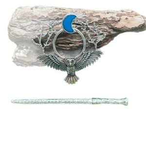 Épingles à <span class=keywords><strong>cheveux</strong></span> exquises hibou gothique Viking, bâtons à <span class=keywords><strong>cheveux</strong></span> vintage en forme d'animal, épingles rétro pour fête, sorcière, Viking, accessoire de niche pour femme - Product Image 5