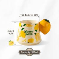 Tasse à thé en céramique créative peinte à la main en forme de fruit (citron, poire) avec poignée mignonne, cadeau de bureau, vente en gros