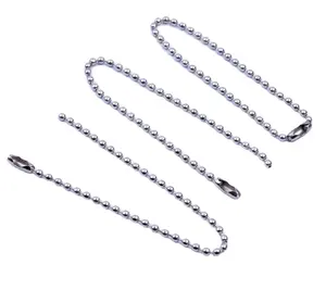 2.4mm wholesale metal chain silver color iron ball chain with clasp