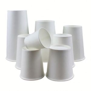 Vasos de Papel Desechables Blancos de Pared Simple de 8oz, 12oz, 16oz y 22oz para Bebidas Calientes/Frías, Café, Té, Uso en Fiestas, Venta al Por Mayor - Product Image 1