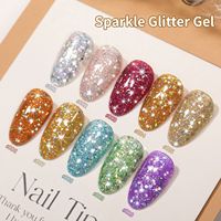 XEIJAYI Nouvelle Série Disco Réfléchissante pour Nail Art - Vernis à Ongles Gel UV Longue Durée Rouge Paillettes Flash 15ml Paillettes DIY pour Usage en Salon
