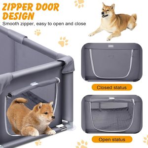 Indoor & Outdoor <b>Small</b> Breed 150D Oxford Fabric Waterproof Steel Wire Solid Puppy Playpen Dog Whelp Box - Product Image 4