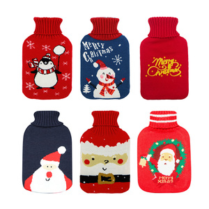 Bouillottes à eau chaude personnalisées avec design de Noël, multi-capacités, avec housse en tricot pour soulager la douleur - Product Image 5