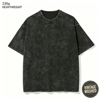 T-shirt unisexe surdimensionné en coton vintage délavé à l'acide, 230g, avec logo personnalisé, épaules tombantes, vente en gros