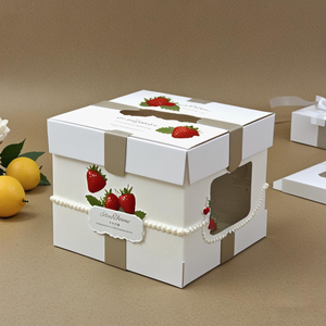 Cajas <span class=keywords><strong>para</strong></span> Pasteles Cuadradas de Cartón Corrugado Resistente, Tamaño Personalizado, con Forro de Esponja, Materiales Reciclados, <span class=keywords><strong>Ventanas</strong></span> Transparentes y Cierre Magnético - Product Image 6