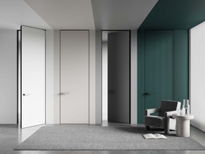 Style moderne 55mm Invisible Sans cadre Portes en bois en aluminium Tendance Insonorisées Coupe-vent Durable Sécurité Installation facile - Product Image 3