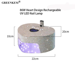 <span class=keywords><strong>Lampe</strong></span> à Ongles LED <span class=keywords><strong>UV</strong></span> Rechargeable au Design Coeur 86W Détection Intelligente Durcissement Rapide Portable Longue Batterie Full Diamond <span class=keywords><strong>Lampe</strong></span> <span class=keywords><strong>UV</strong></span> pour Ongles - Product Image 6