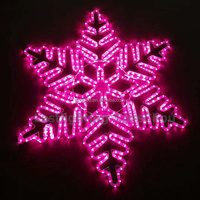 Décorations de Noël suspendues de 60 cm pour l'extérieur, IP65, bleu glace, fer, maison, jardin, centre commercial, rue, flocons de neige, lumières LED 2D
