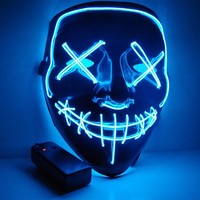 Squelette de masque d'Halloween, masque LED effrayant à 3 modes avec gants à lueur LED, décorations d'Halloween masque anonyme