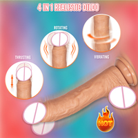 Drahtlose Fernbedienung Ausziehbarer Schwing-Dildo Vibrator mit Wärmefunktion, Stoß- und Rotationsfunktion, Realistischer Dildo für Frauen Sextoys