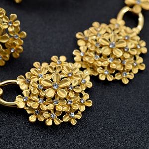 Parures de bijoux indiennes pour femmes, collier, boucles d'oreilles, bague, bracelet, ensemble de bijoux géométriques pour fiançailles, cadeau, ensemble de 4 pièces - Product Image 4