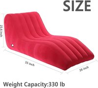 Beliebte Anpassung Flocked PVC Red OEM Aufblasbares Air Lounge Sofa