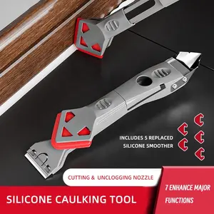 New Factory Sales 7 In 1 Silicone Grout Sealant Trowel Scraper Remover Silicone Caulking Tools Tile Caulking Grout Scraper Tool