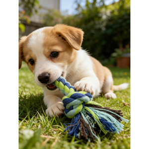 Giocattoli in Corda di Cotone Fatti a Mano con Doppio Nodo Colorato per Cani di Piccola e Grande Taglia - Product Image 3