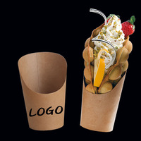 Gobelet en papier frit à usage unique, pattes de poulet frite, seau d'emballage, boîte à frites, emballage alimentaire en papier kraft, tasse à œufs de collation