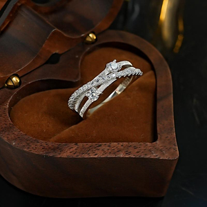Wandering Interstellar Cold Wind New Ins Anillo de mujer S925 Anillo de lujo de plata con arreglo de diamantes - Product Image 3