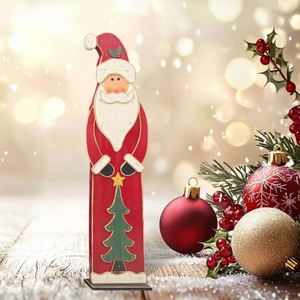 Décoration de Noël en bois, Père Noël classique, pour intérieur/extérieur, fête d'hiver - Product Image 2