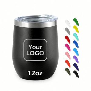 Design Custom Logo Gift 12oz Stainless Steel Insulated Powder Coated Sublimation Egg Shape Thermal Cup Coffee Mug - Product Image 6
